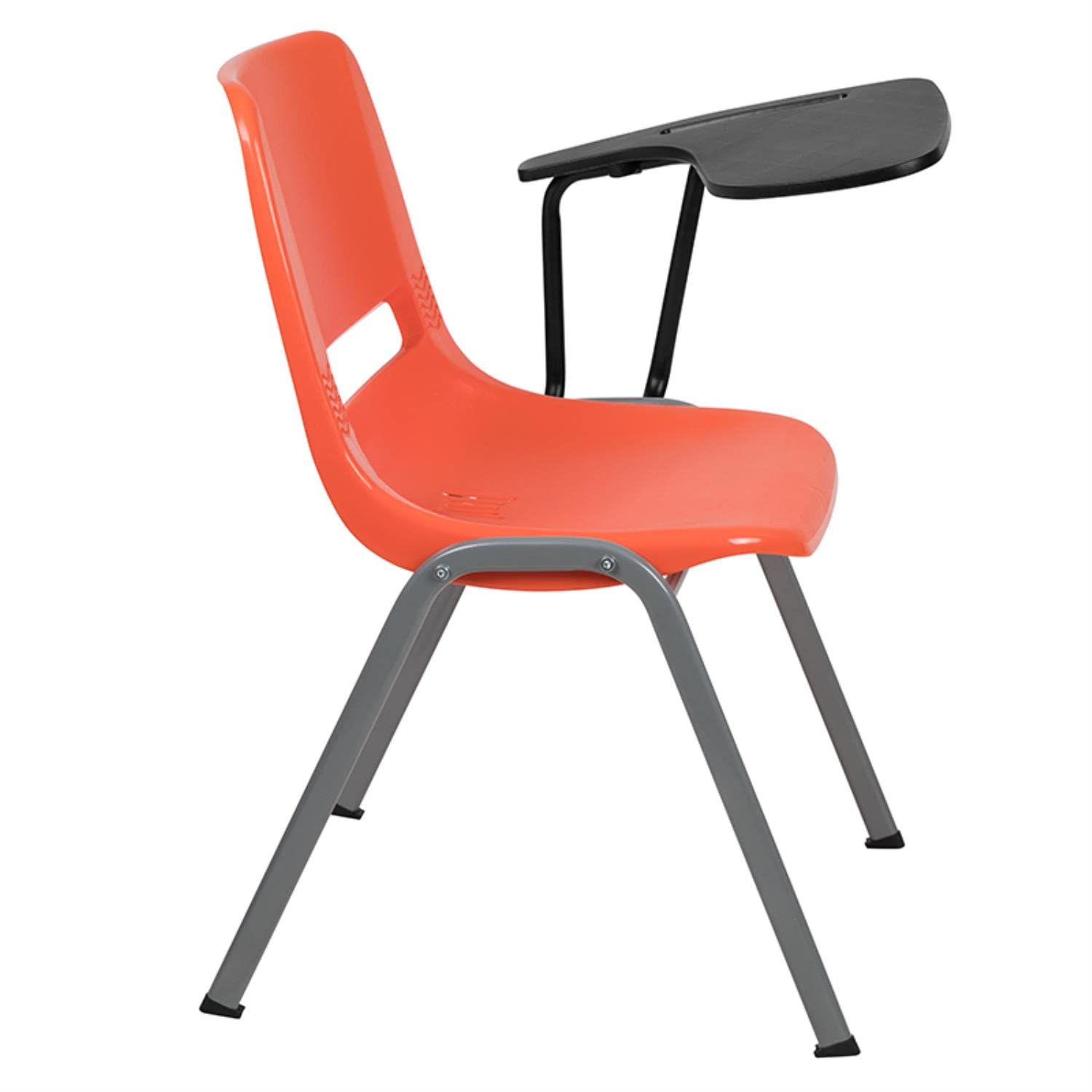 Flash Furniture Orange Ergonomic Shell Chair With Left Handed Flip-Up Tablet Arm