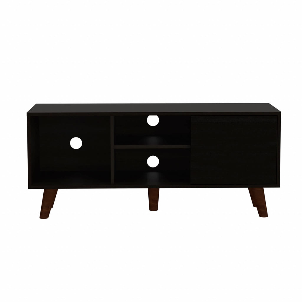 HomeRoots Particle Board Contemporary Black Wengue TV Stand