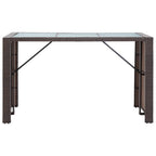 Furniking 7 Piece Garden Bar Set with Cushions Poly Rattan Brown (67kg)