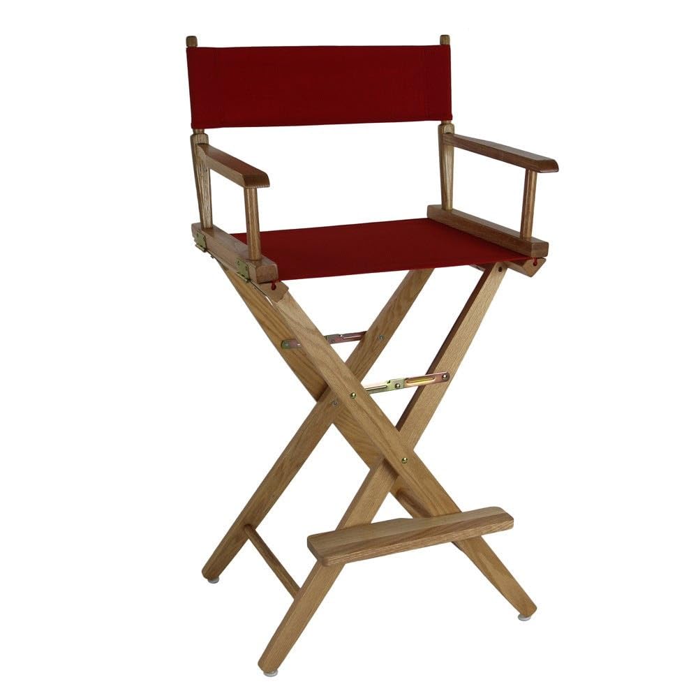 American Trails Extra-Wide Premium 30&quot; Director's Chair Natural Frame with Red Canvas, Bar Height