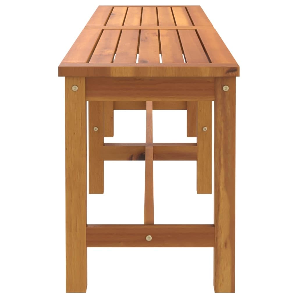 vidaXL Solid Acacia Wood Patio Bench - Spacious Outdoor/Indoor Seating in Brown - Durable, Stable and Easy to Assemble
