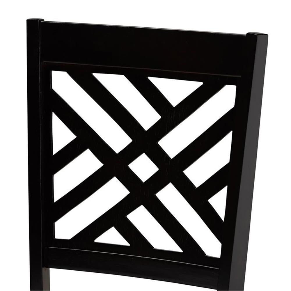 Baxton Studio Caron Modern and Contemporary Grey Fabric Upholstered Espresso Brown Finished Wood 7-Piece Dining Set