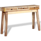 vidaXL Solid Reclaimed Wood Console Table with Drawers - Vintage-Style Handmade Wooden Entry Table - Hallway Table with Ample Storage Space