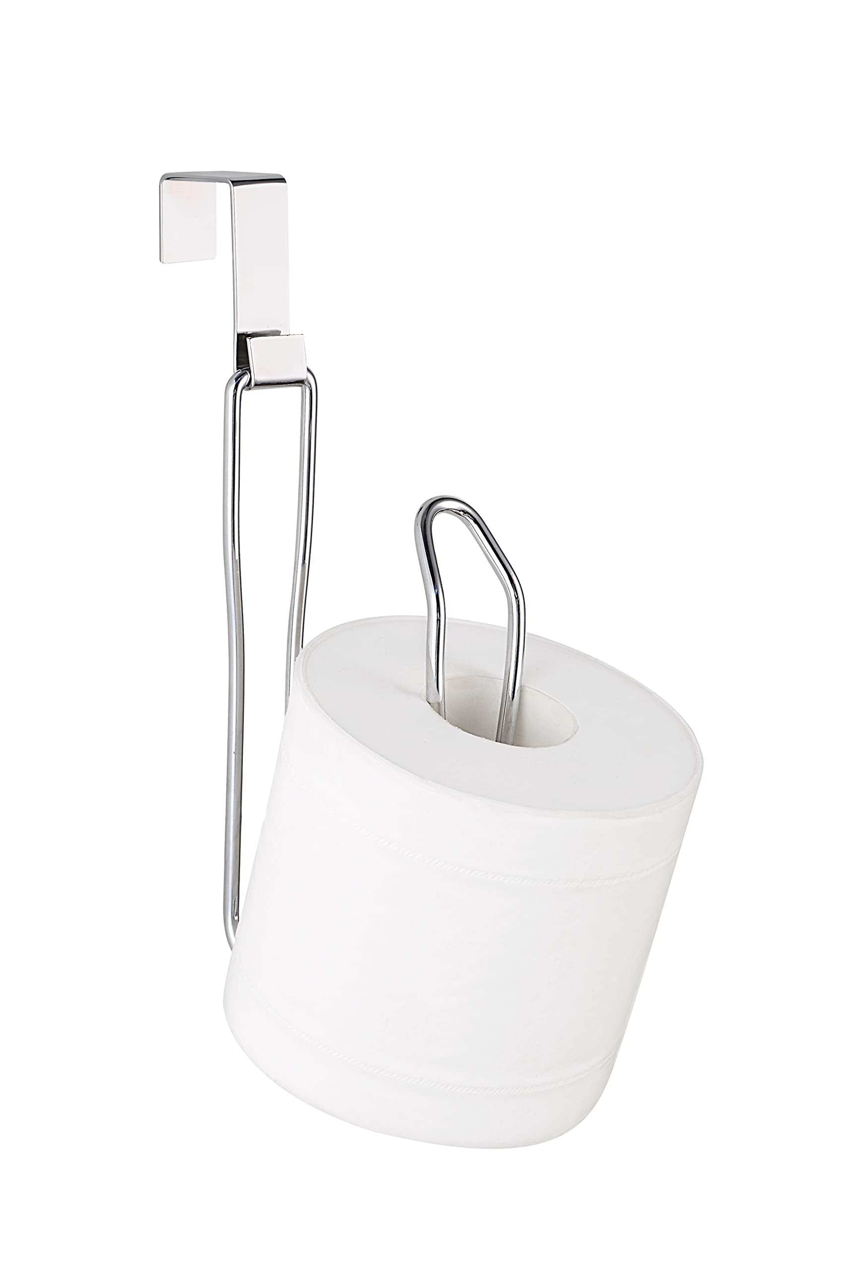 SunnyPoint Over The Tank Toilet Tissue Paper Roll Holder Dispenser and Reserve for Bathroom Storage and Organization - Metal, Ha