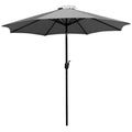 Flash Furniture Kona Gray 9 Ft Round Umbrella With 1.5" Diameter Aluminum Pole With Crank And Tilt Function