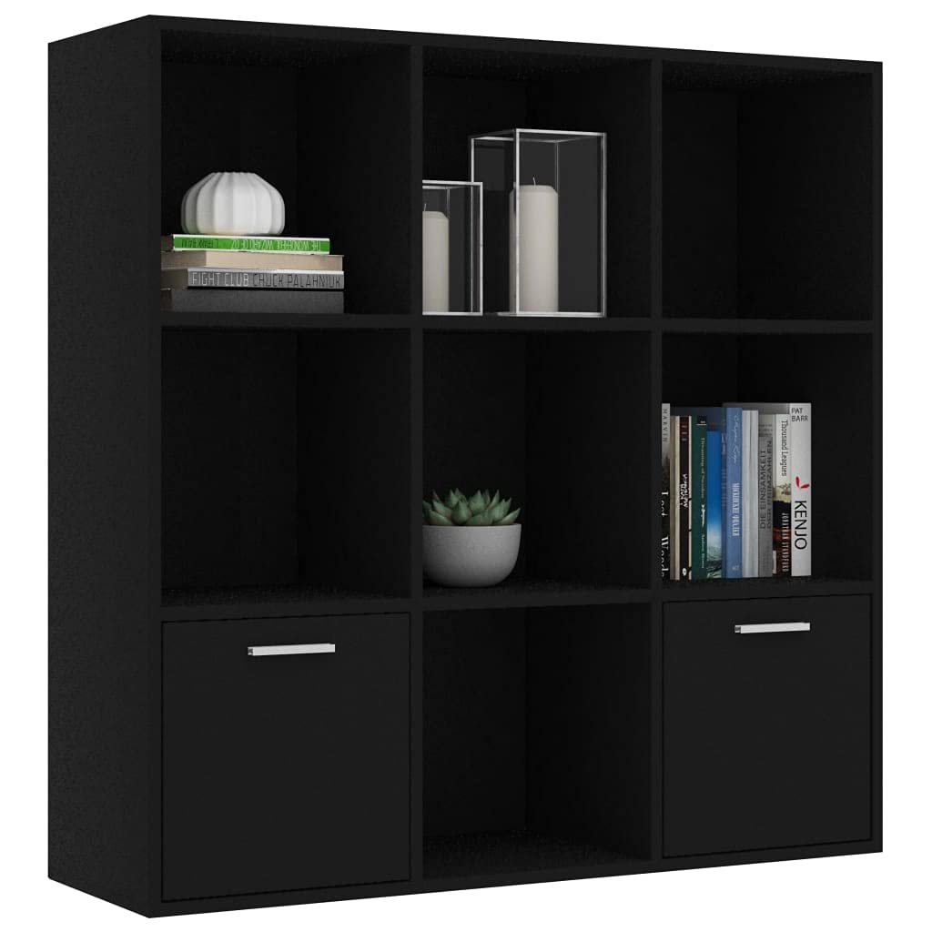 vidaXL Book Cabinet Black 38.5&quot;x11.8&quot;x38.5&quot; Chipboard