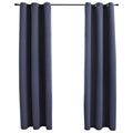 vidaXL Blackout Curtains with Rings – Set of 2, 37"x84", Anthracite, Machine-Washable, 100% Polyester Fabric, Simple Yet Timeless Design, Ideal for Any Room