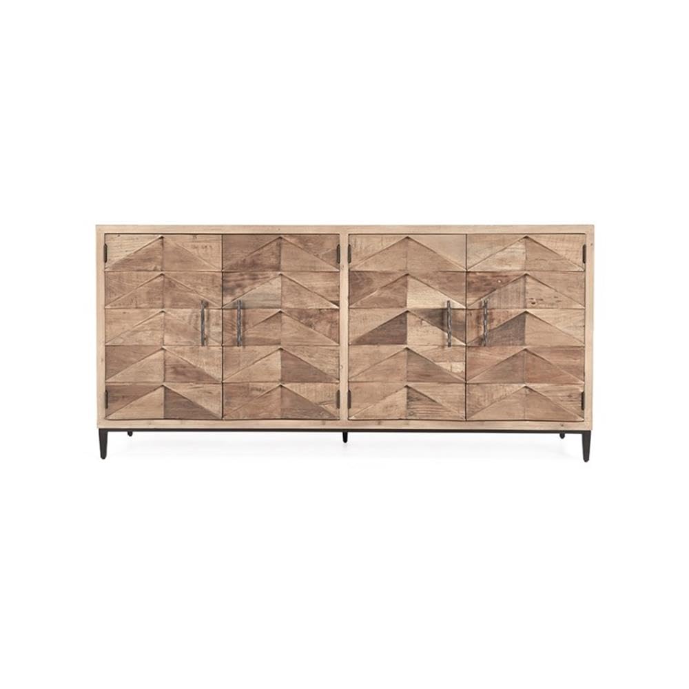 Kosas Home Mave 4-Door Transitional Wood Sideboard in Multi-Tone Natural