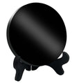 AGERYU Black Obsidian Scrying Mirror, Obsidian Mirror with Stand and Bag for Divination, Meditation, Healing, Feng Shui (80mm(3.