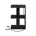 Furinno Boyate Open Storage Sofa Side Table, End Table with USB and Type-C Charging Port, Espresso