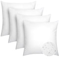 Casajoy Pack Of 4 18X18 Outdoor Pillow Inserts, Water Resistant Throw Pillow Inserts, Cushion Inner Pads For Patio, Furniture, S