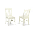 East West Furniture NFC-LWH-W Norfolk Dining Room Chairs - Slat Back Solid Wood Seat Chairs, Set of 2, Linen White