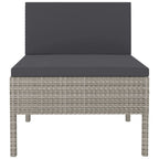 vidaXL 3-Piece Patio Chairs with Cushions - Weather-resistant Outdoor Furniture Set with Gray Poly Rattan and Anthracite Cushions