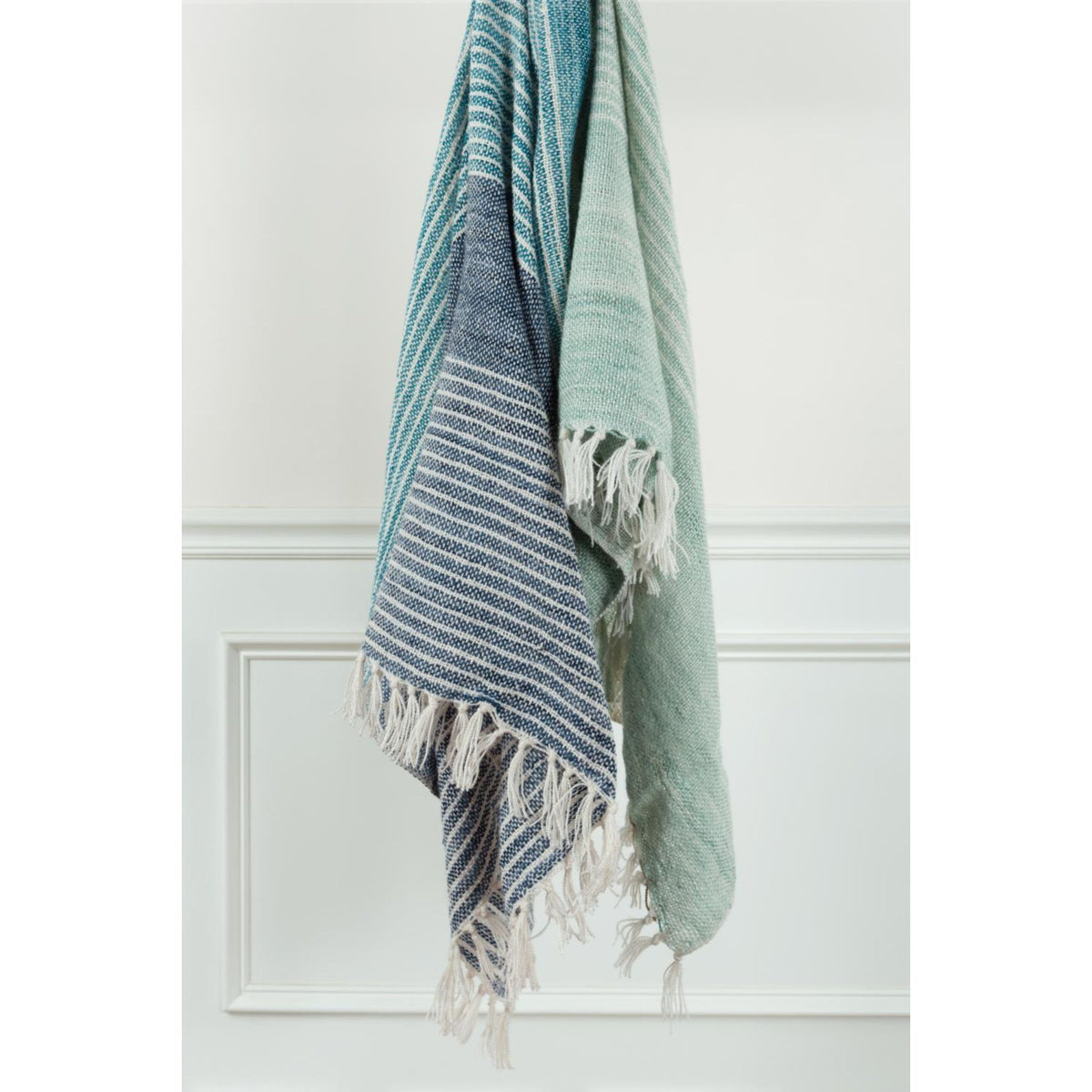 Blue And Green Woven 100% Poly Pet Throw Blanket
