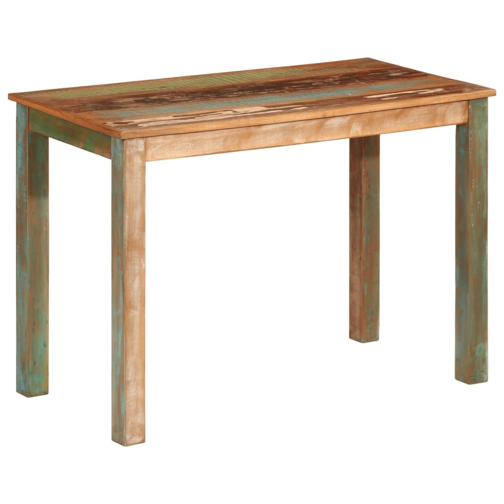 vidaXL Dining Table - Solid Wood Reclaimed, Multicolour Finish, Vintage Rectangular Design, 43.3"x21.7"x29.9" for Home, Kitchen, Meal Area