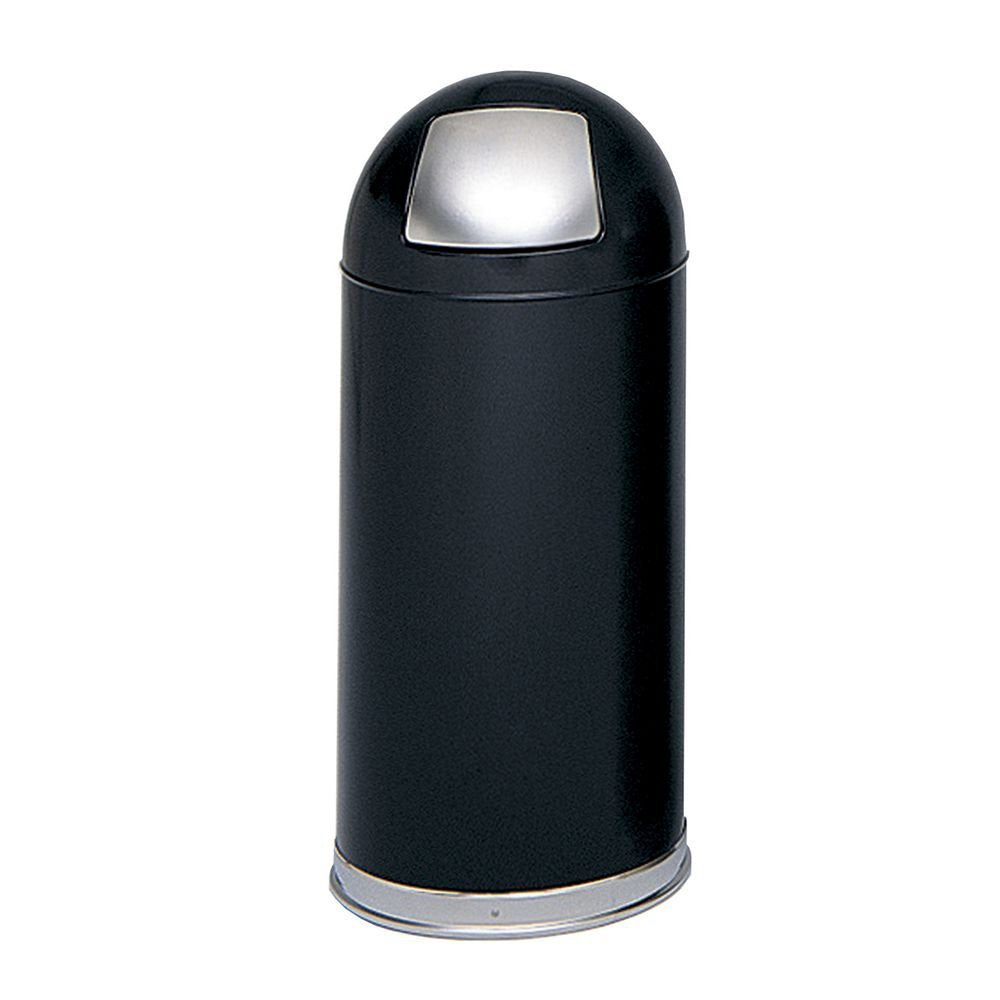 Stainless Steel Trash Can with Lid Black