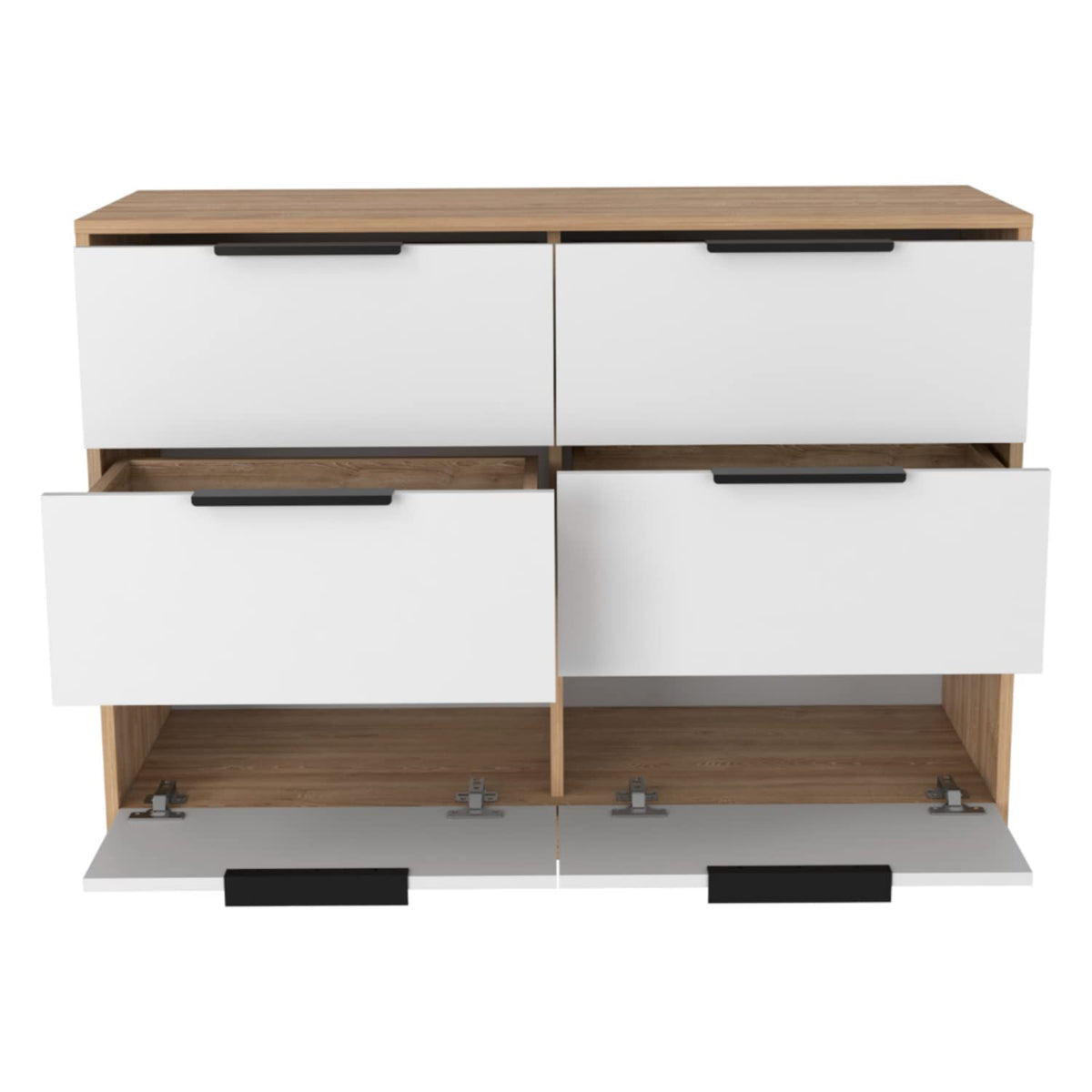 Egeo 5 Drawer Dresser, Vertical Dresser, Pine/White