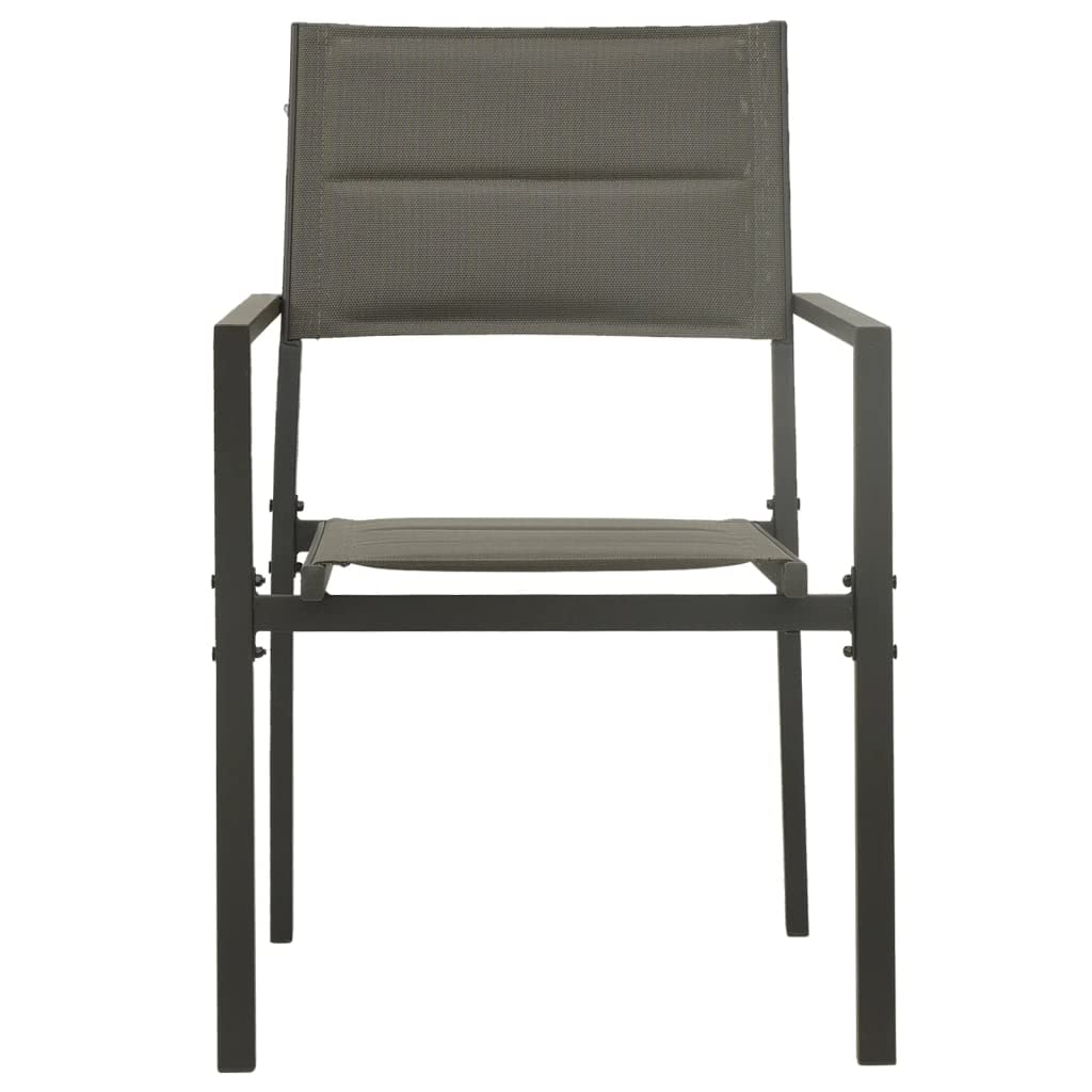 vidaXL Garden Chairs Set of 2 Textilene and Steel Grey and Anthracite
