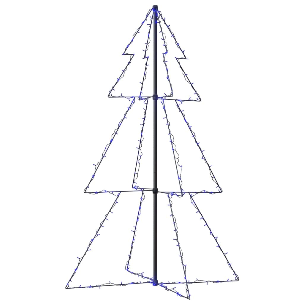 vidaXL Christmas Cone Tree - 3x5 Ft with 200 LEDs, Indoor and Outdoor Use, 8 Lighting Effects, Secure Ground Mounting, Waterproo