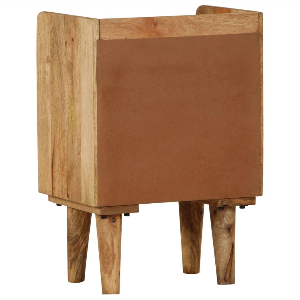 vidaXL Handmade Retro Style Solid Mango Wood Bedside Cabinet with Three Drawers - 15.7&quot;x11.8&quot;x23.4&quot;