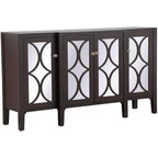Elegant Decor Modern 4 Door 60" Accent Sideboard in Hand Painted Dark Walnut