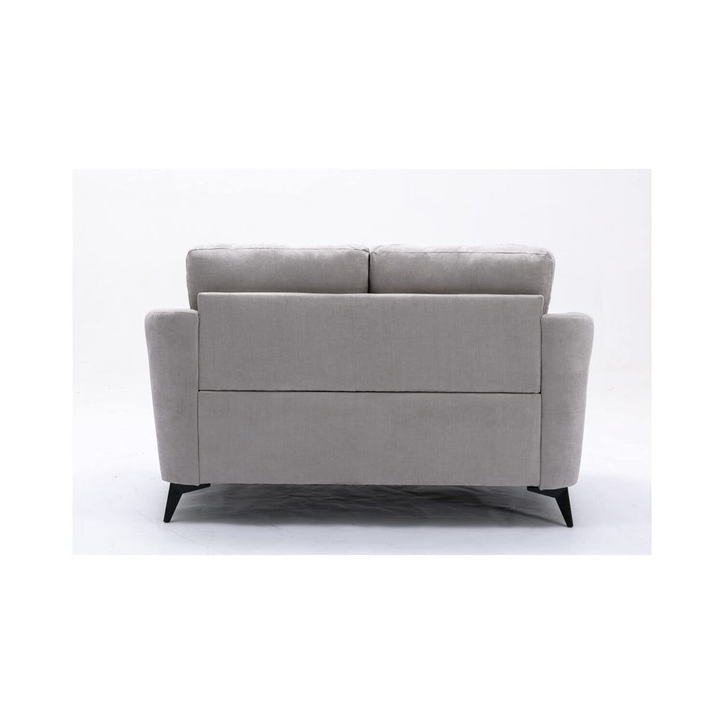 Lilola Home Callie Light Gray Velvet Fabric Loveseat