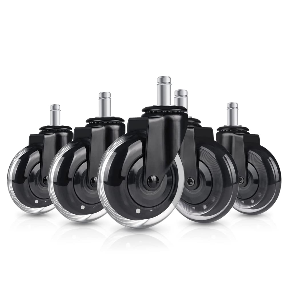 Hirate Office Chair Caster Replacement Upgraded Version To Prevent Fluff And Dust, Heavy Duty Desk Chair Casters Rolling Smooth