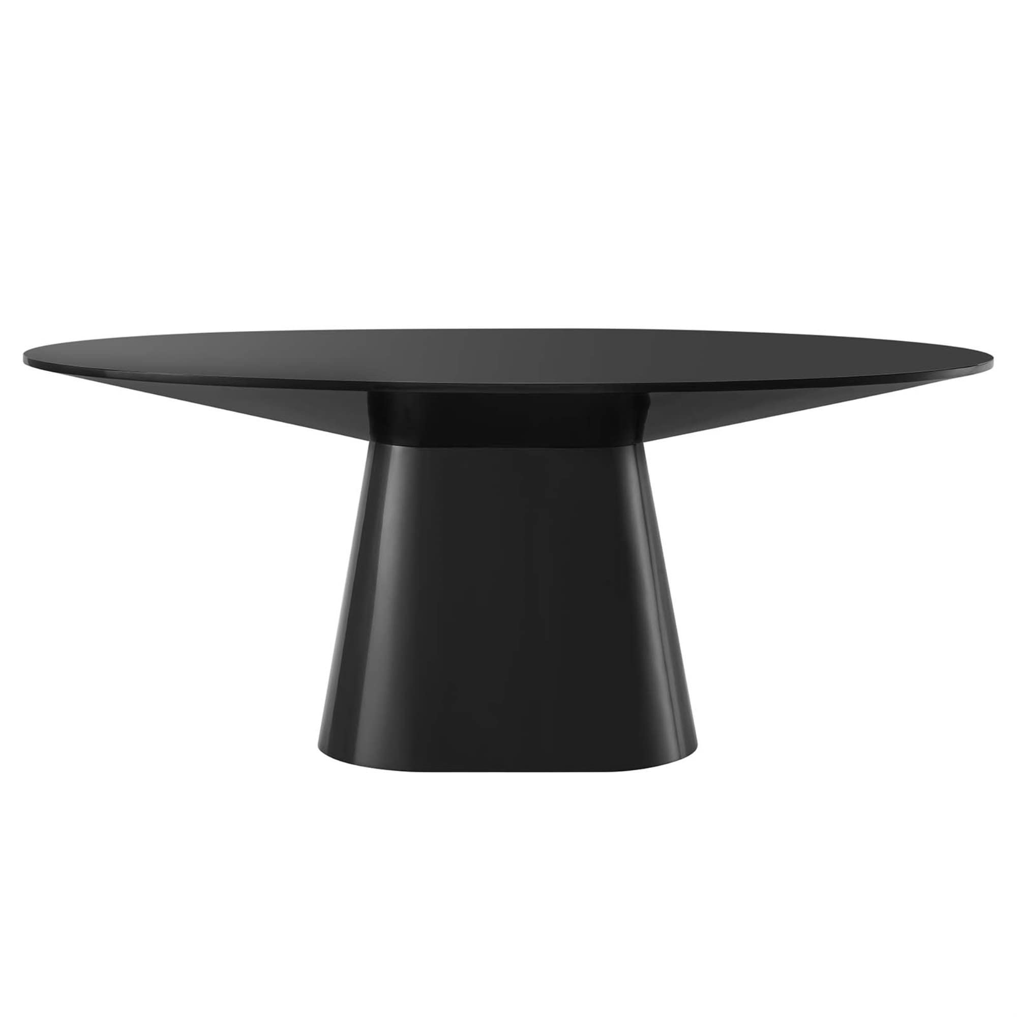 Modway Provision 75&Quot; Oval Mdf Wood Dining Table In Black Finish