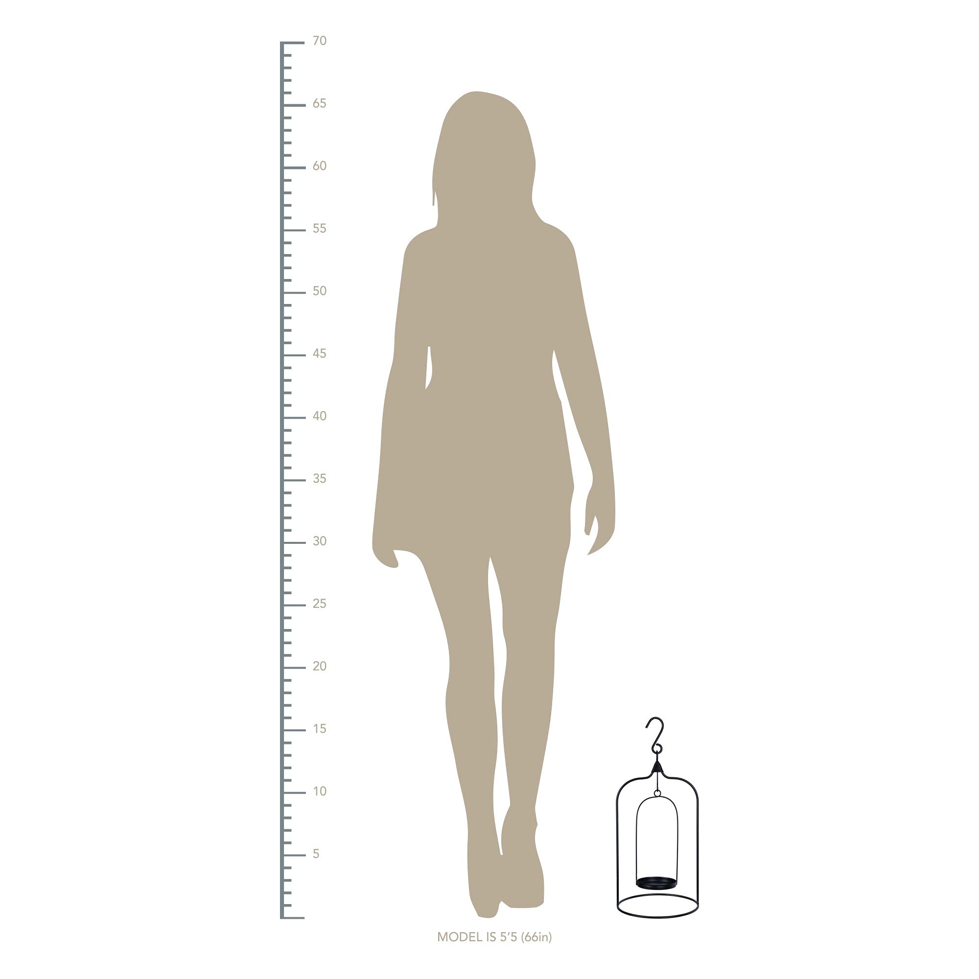 HomeRoots 100% Metal Matte Black Metal Hanging Candle Holder