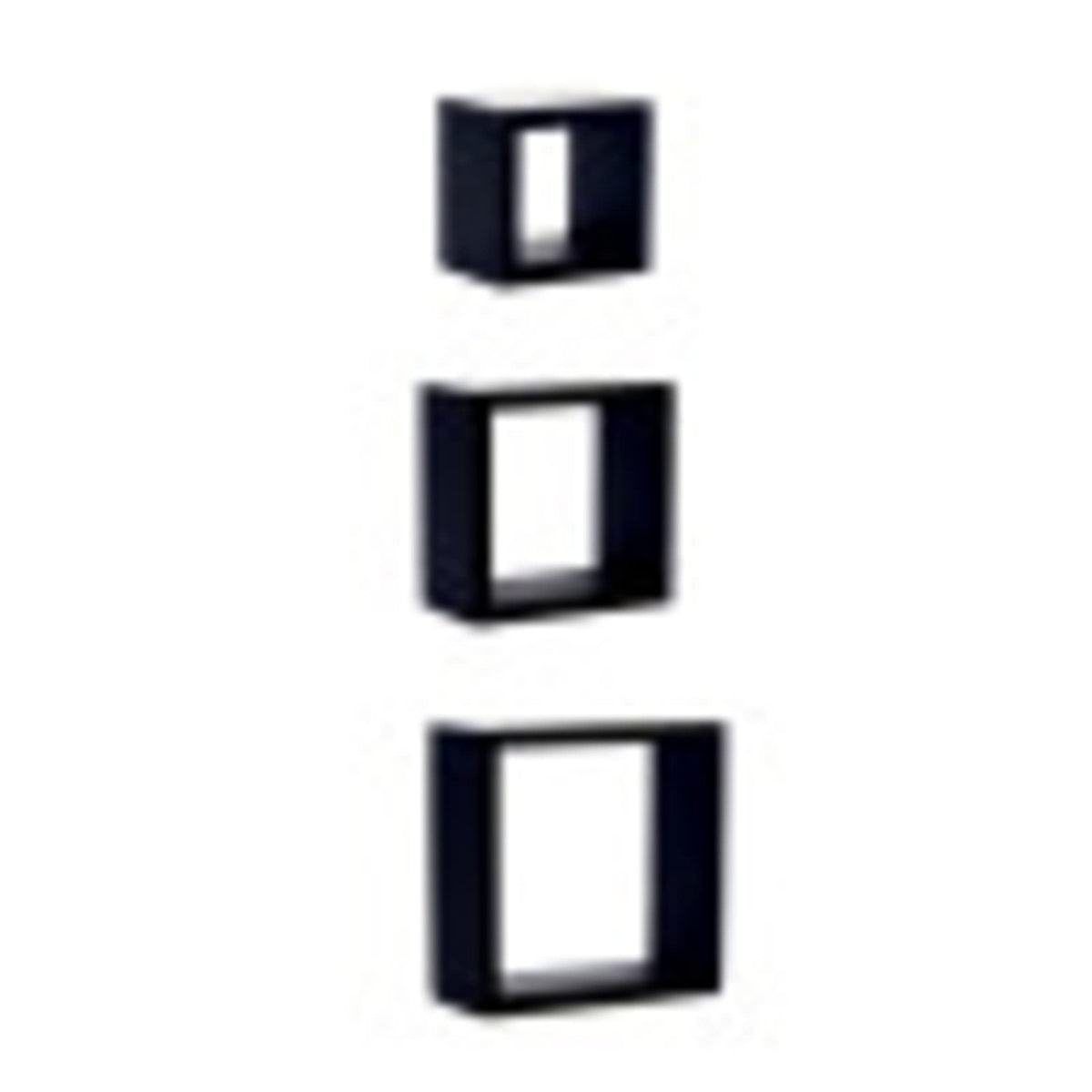 Kiera Grace Cubbi Floating Modern Wall Mounted Shelves for Bedroom, Bathroom, Kitchen, 5''/7''/9'', Black, 3Pack