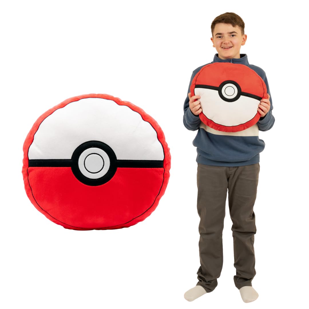Franco Pokemon Pokeball Anime Bedding Super Soft Plush Decorative Pillow, One Size, (Officially Licensed Product)