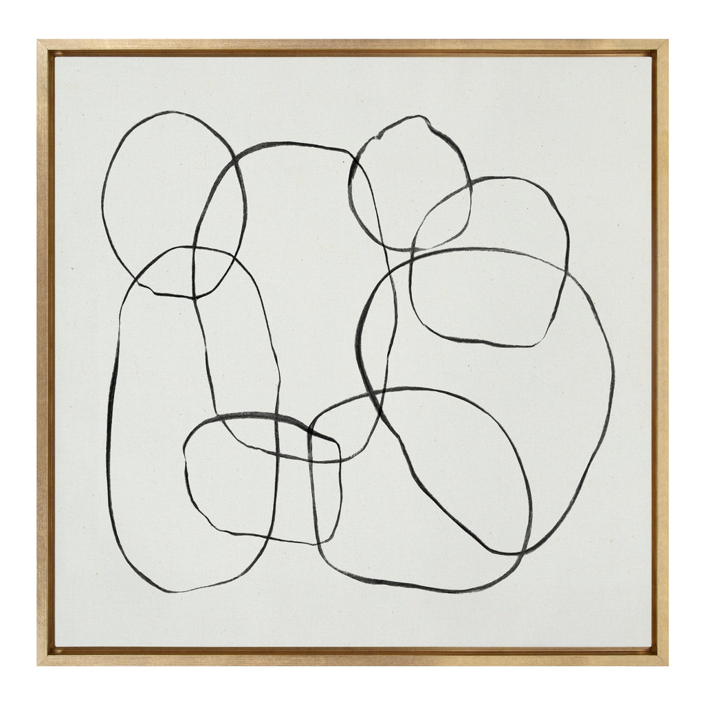 Sylvie Dancing Circles Framed Canvas by Teju Reval of SnazzyHues