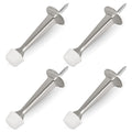 Homotek 4 Pack Heavy Duty Solid Rigid Door Stop With Soft Rubber Tip, Zinc Die Cast Door Stopper Protect Wall & Door, Satin Nick