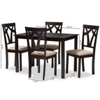 Baxton Studio Sylvia Modern and Contemporary Espresso Brown Finished and Sand Fabric Upholstered 5-Piece Dining Set