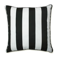 Pillow Perfect Stripe Indoor/Outdoor Accent Throw Pillow, Plush Fill, Weather, And Fade Resistant, Floor - 25' X 25', Black/Wh