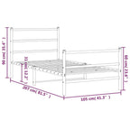 vidaXL White Metal Single Bed Frame with Headboard/Footboard for Bedroom - 39.4"x78.7" Mattress Support