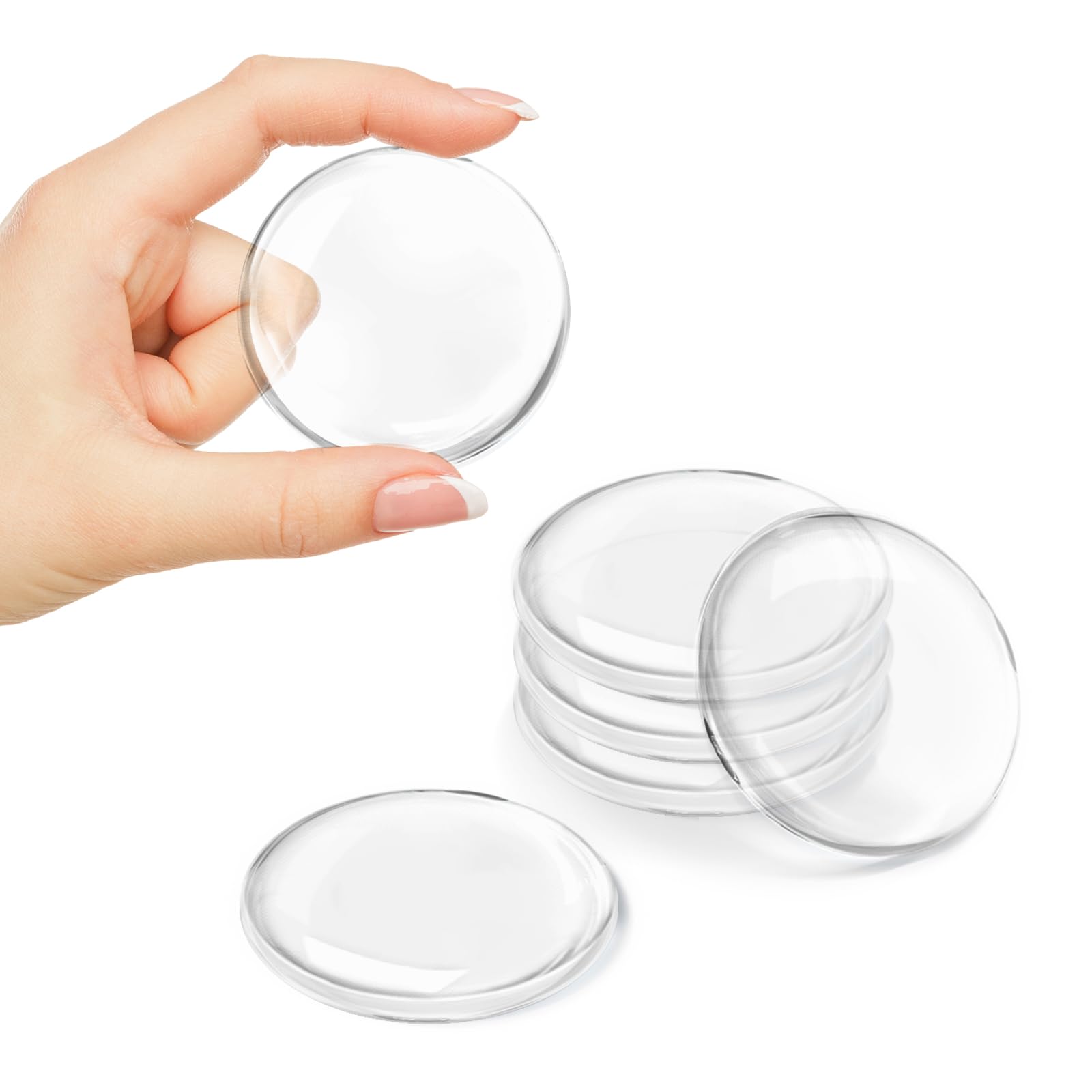 Door Knob Wall Shield, 2' Clear Self Adhesive Round Soft Rubber Door Stopper Wall Protector, 6 Pcs Reusable Solution For Stoppi