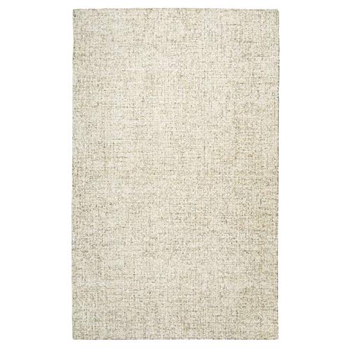Overstock Alora Decor London 8' Round Solid Beige/Gray/Rust/Blue Hand-Tufted Area Rug