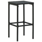 vidaXL Bar Stools with Cushions 4 pcs - Modern Style, Black Poly Rattan & Steel Frame, Weather Resistant, Comfortable Seat with Footrest, Easy Maintenance, Suitable for Indoor and Outdoor Use