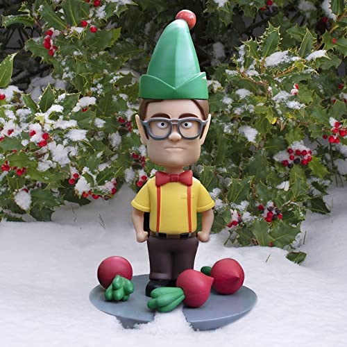 The Office Dwight Schrute Elf Garden Gnome, 8' - Christmas Holiday Funny Lawn Figure Ornament Satue Decoration - Dunder Mifflin
