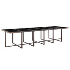 17 Piece Patio Dining Set with Cushions Poly Rattan Brown
