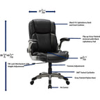 Lorell LYS Soho Flip Armrest Mid-Back Leather Chair