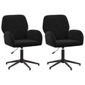 vidaXL Swivel Desk Chairs 2 pcs Velvet 21.26 x 21.65 x 35.43 in Black