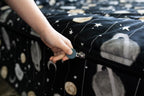 Beddy's Twin Zipper Bedding Set - Outer Space Theme - Black Polyester - Includes Pillowcase & Sham
