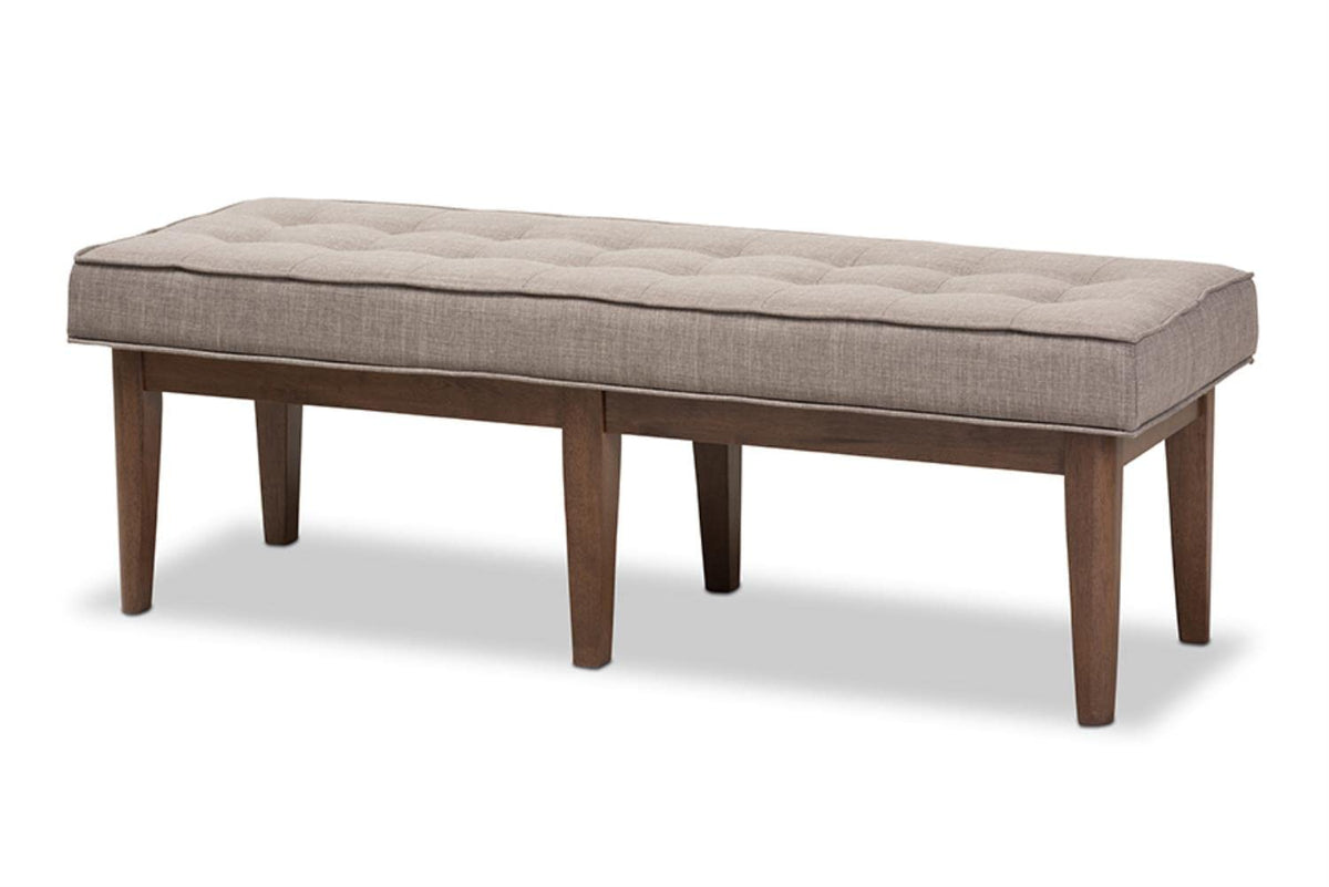 Baxton Studio Lucca Button Tufted Dining Bench In Gray