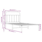 vidaXL 12 Inch Twin XL Metal Bed Frame with Headboard, No Box Spring Needed, Noise Free Platform Bed Frame with Steel Slats, Easy Assembly, Under Bed Storage, Minimalist, White