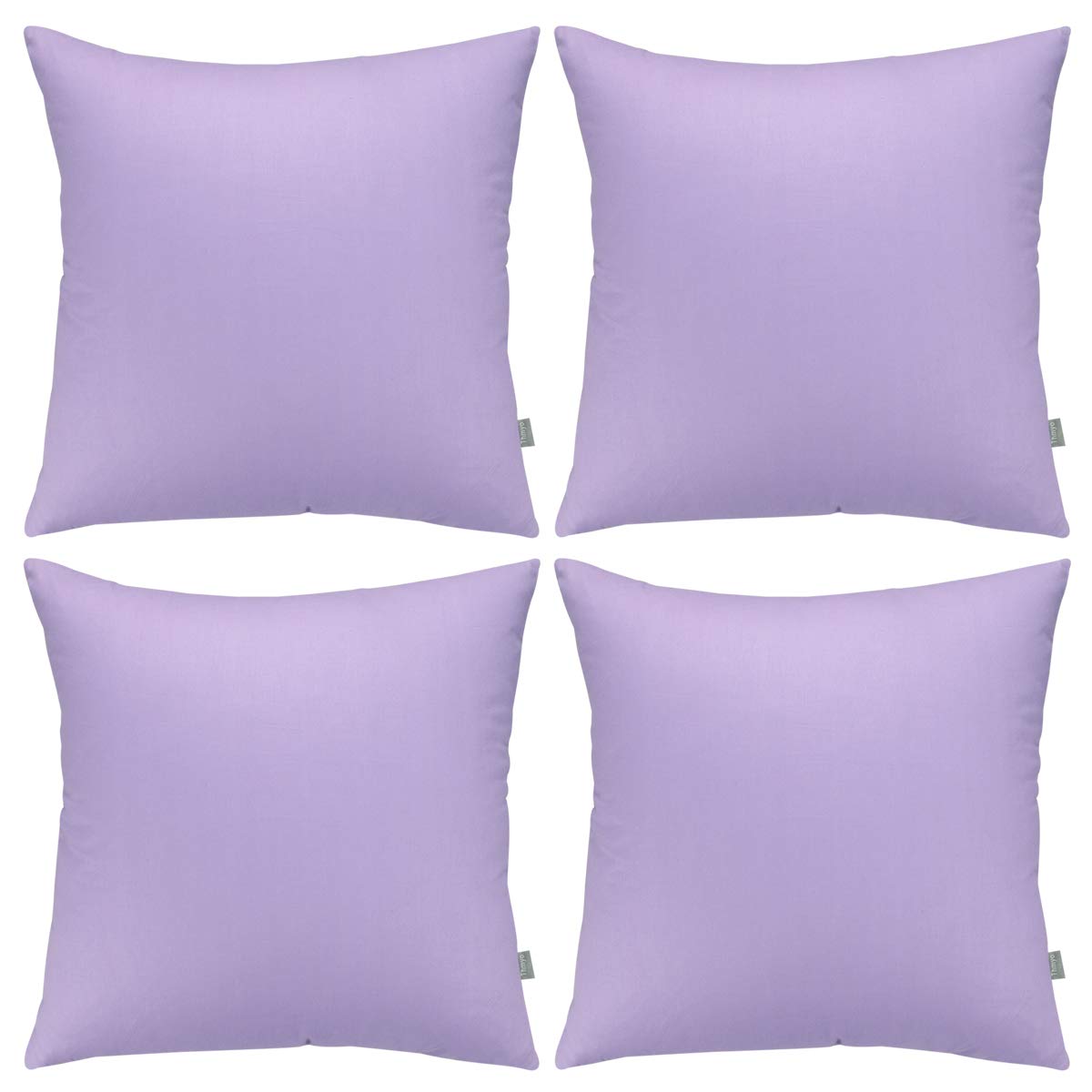 4-Pack 100% Cotton Comfortable Solid Decorative Throw Pillow Case,Thmyo Square Cushion Cover Pillowcase Sublimation Blank Pillow Covers Diy Throw Pillowcase For Sofa(20X20 Inch/ 50X50Cm,Light Purple)