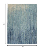 HomeRoots Navy/Light Blue 100% Polypropylene 5’ x 7’ Navy and Light Blue Abstract Area Rug