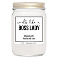 YouNique Designs Boss Lady Candle, 8 Ounces, Boss Lady Candles for Women, Boss Candle, Boss Bade, White All Natural Soy Vegan Ar