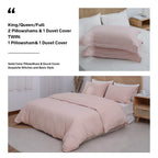 Simple&Opulence 100% Linen Duvet Cover Set, 3 Pcs Pure Natural French Flax Blush Pink Duvet Cover King Size, Breathable Soft Com
